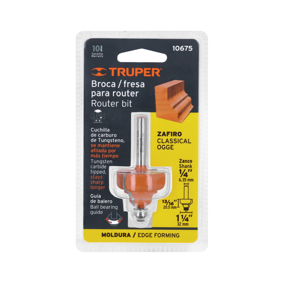 Fresa Truper BROU-Z1-1/4X 1-1/4 Zafiro