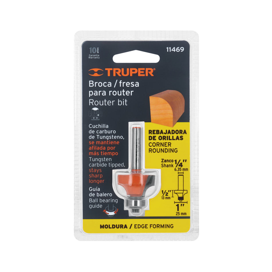 Fresa Truper BROU-RD1X 1 Corte Redondo + Balinera