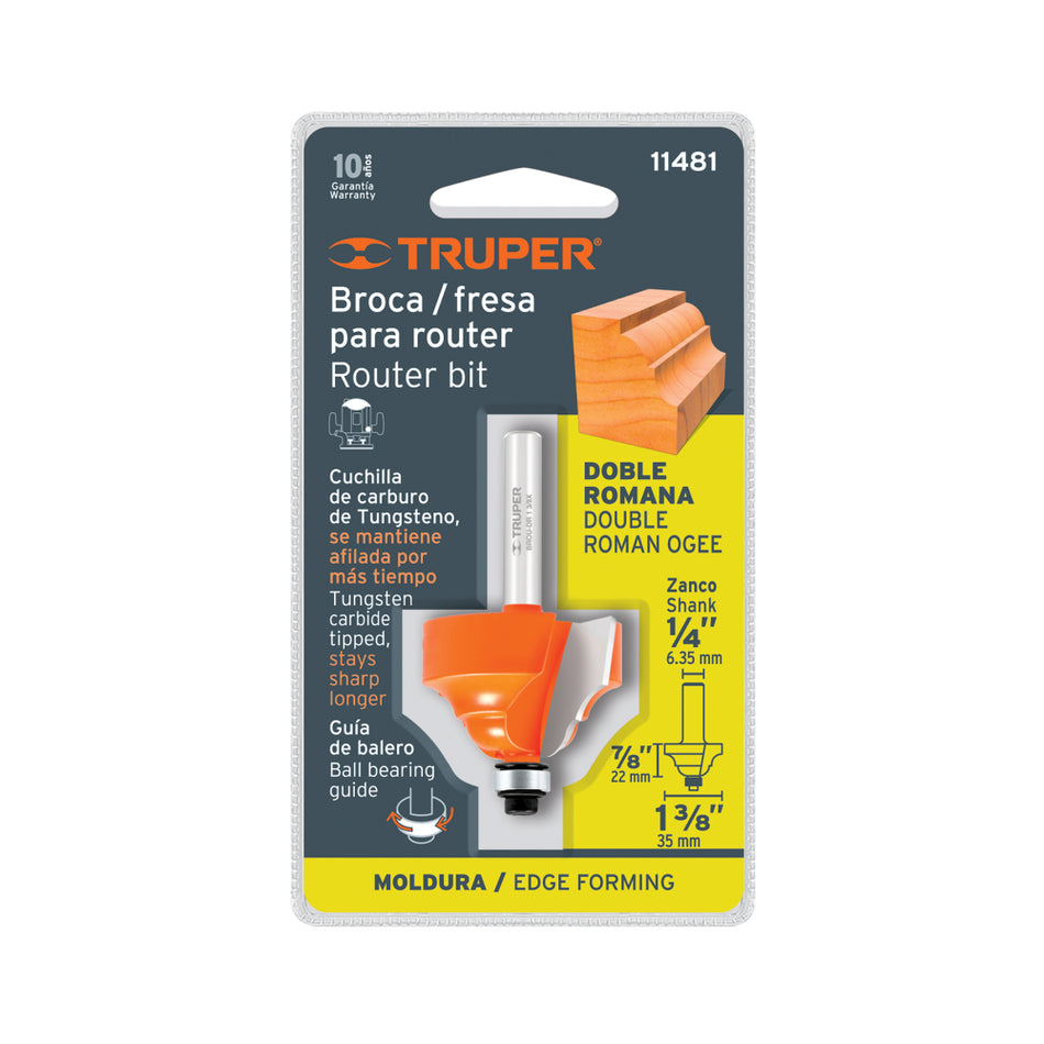 Fresa Truper BROU-DR1-3/8X 1-3/8 Doble Romana