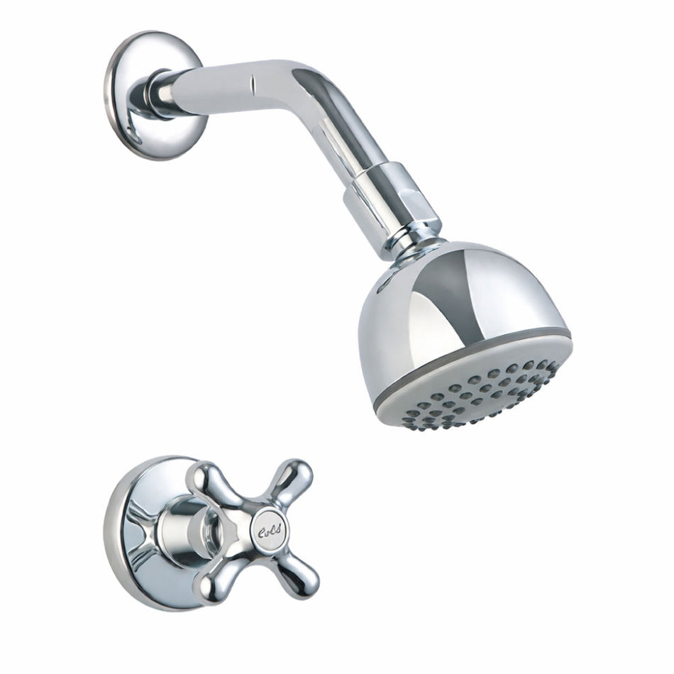 Registro Ducha Monza Cruz Cromo + Regadera Stretto