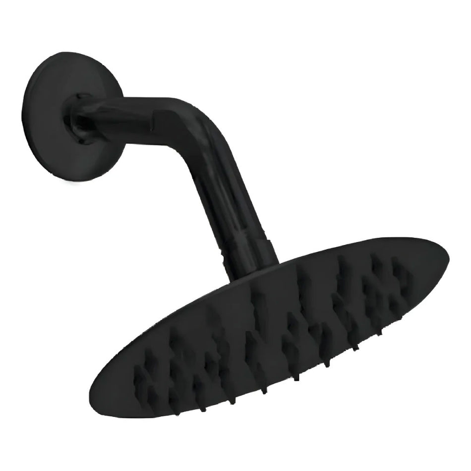 Regadera Lucca Negro Mate 6" + Brazo 15 cm Stretto