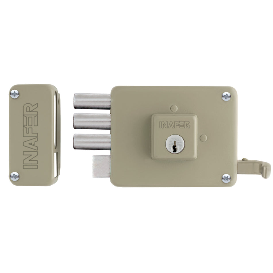 Cerradura de Sobreponer Inafer Mega C333 Izquierda Verde