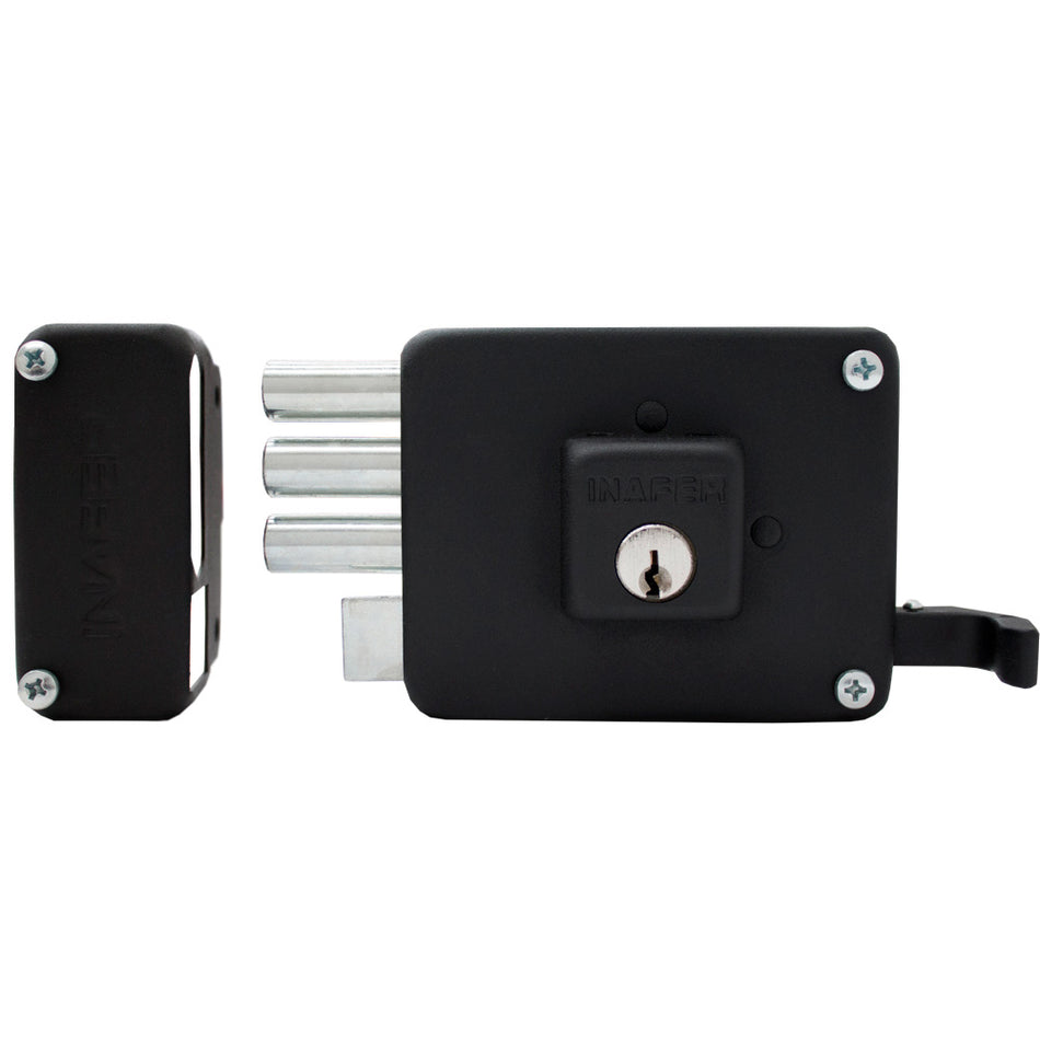 Cerradura de Sobreponer Inafer Mega C333 Izquierda Black