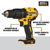 Taladro Perc Inal 1/2” DCD7781D2 20VMax BL Carg + 2bat + Est Dewalt