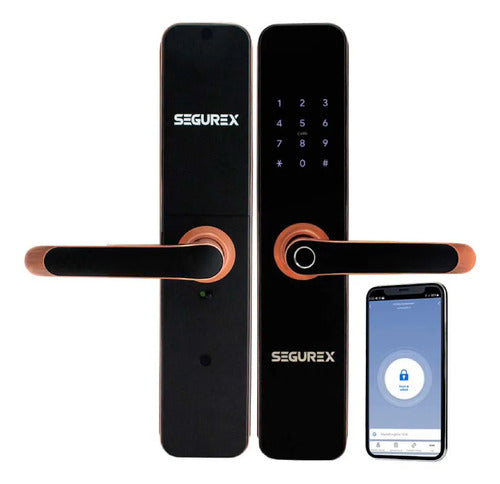 Cerradura Biometrica Inteligente Segurex H7B Cobre