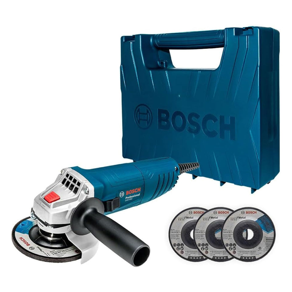 Pulidora 4-1/2" Bosch Pro GWS 850 + 3 Discos + Maletín