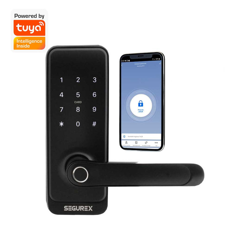 Cerradura Biometrica Inteligente Segurex H15B Negro