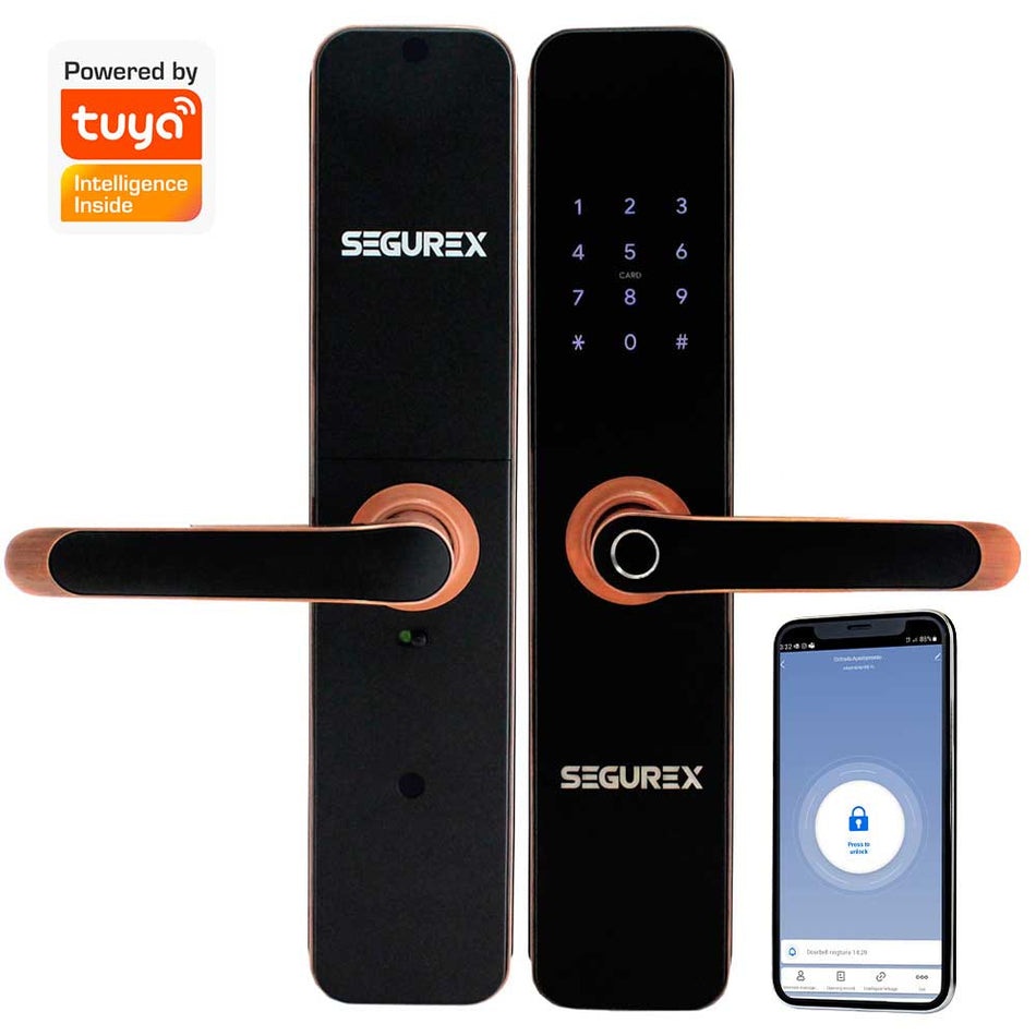 Cerradura Biometrica Inteligente Segurex H7B Cobre