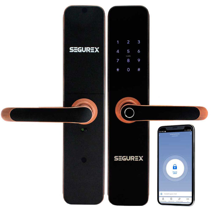 Cerradura Biometrica Inteligente Segurex H7B Cobre