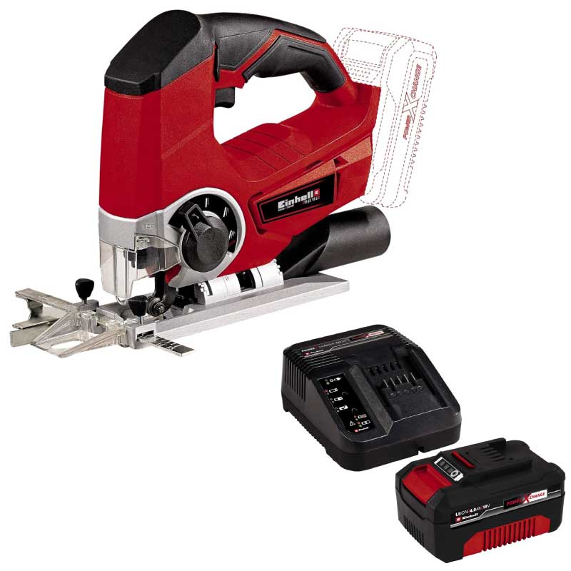 Sierra Caladora Einhell TE-JS 18/80 Li-Solo + Starter Kit Carg + Bat 18V 4 Ah