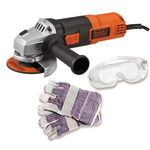 Minipulidora 4-1/2" 820w G720K Black + Decker + Guantes + Gafas