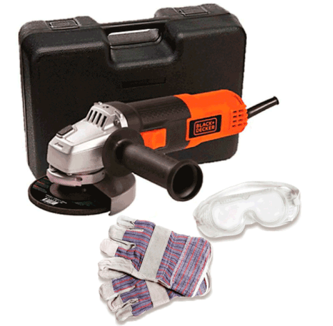 Minipulidora 4-1/2" 820w G720K Black + Decker + Guantes + Gafas