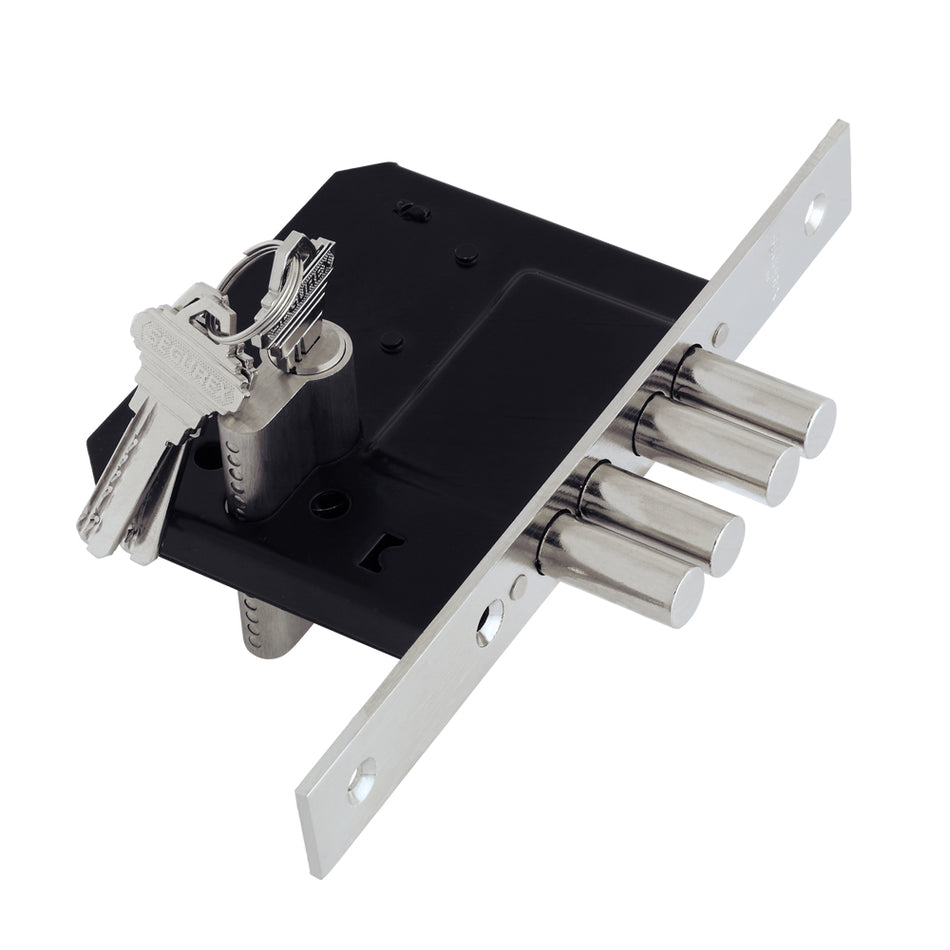 Cerrojo de Incrustar Segurex LE562CD-50 Cilindro Doble + 5 Llaves Multipunto de Alta Seguridad